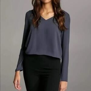 Aritzia Babaton Blue Murphy Long Sleeve Top Size Medium